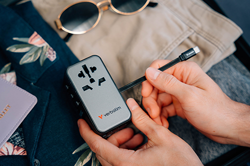 Power Charging Travel Adapter In Suitcase