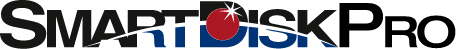 SmartDisk Pro logo on a blue background