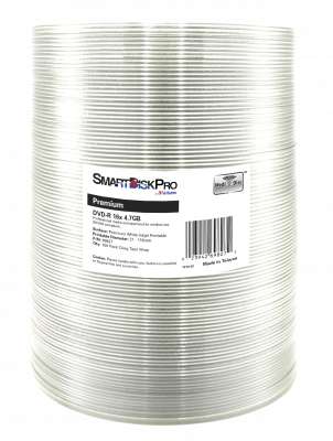SmartDisk Pro DVD-R 100 pack cling tape wrap packaging