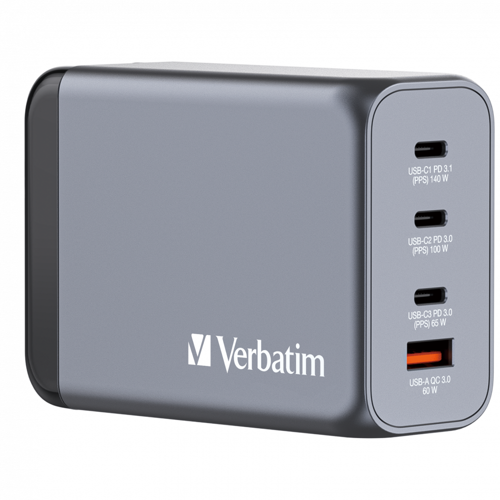 240W 4-Port GaN Wall Charger 1 x USB-C® PD 140W /1 x USB-C® PD 100W / 1 x USB-C® PD 65W / 1 x USB-A QC 3.0 (EU/UK/US)