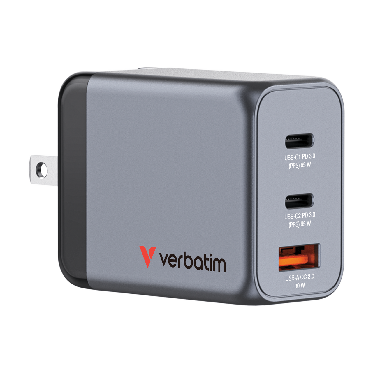65W 3‑Port GaN Wall Charger