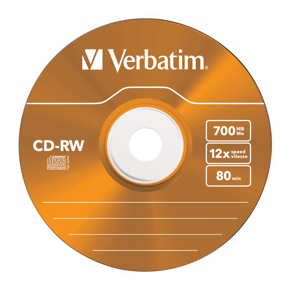 Cd Rw 700mb Colour 12x 43167 Orange
