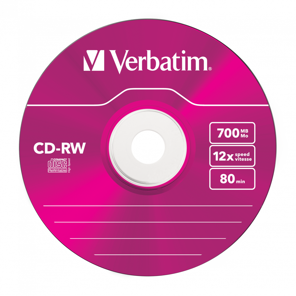 Cd Rw 700mb Colour 12x 43167 Pink