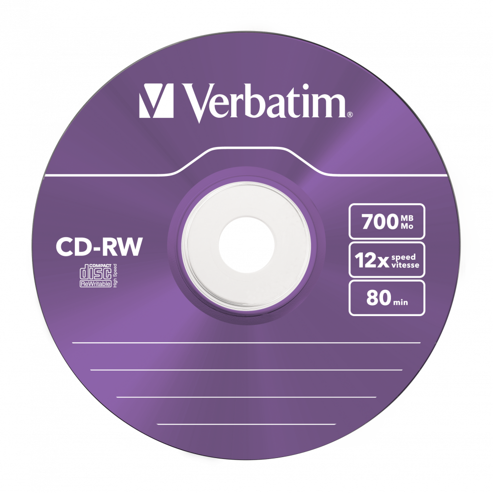Cd Rw 700mb Colour 12x 43167 Purple