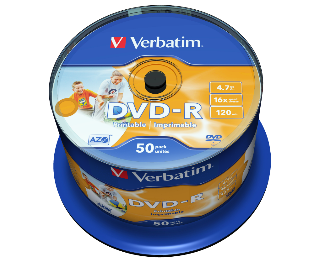 DVD‑R 16x Wide Inkjet Printable