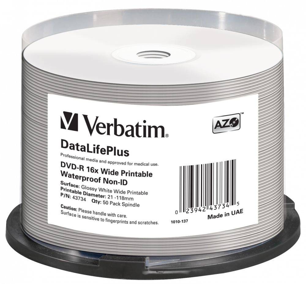 DVD‑R 16x Wide Printable Waterproof No ID Brand