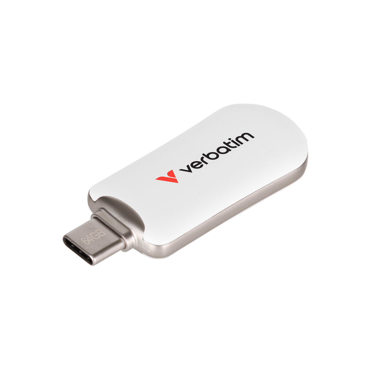 30228 Plectra Usb C Flash Drive White 64gb Angle Frontend