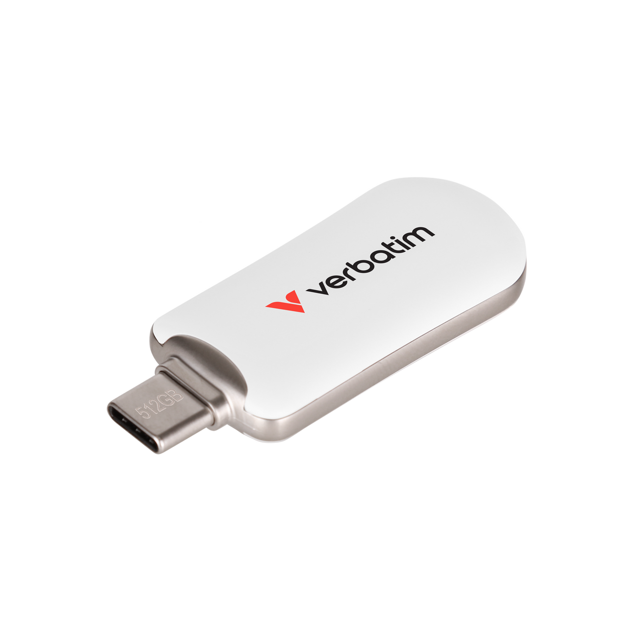 30231 Plectra Usb C Flash Drive White 512gb Angle Frontend
