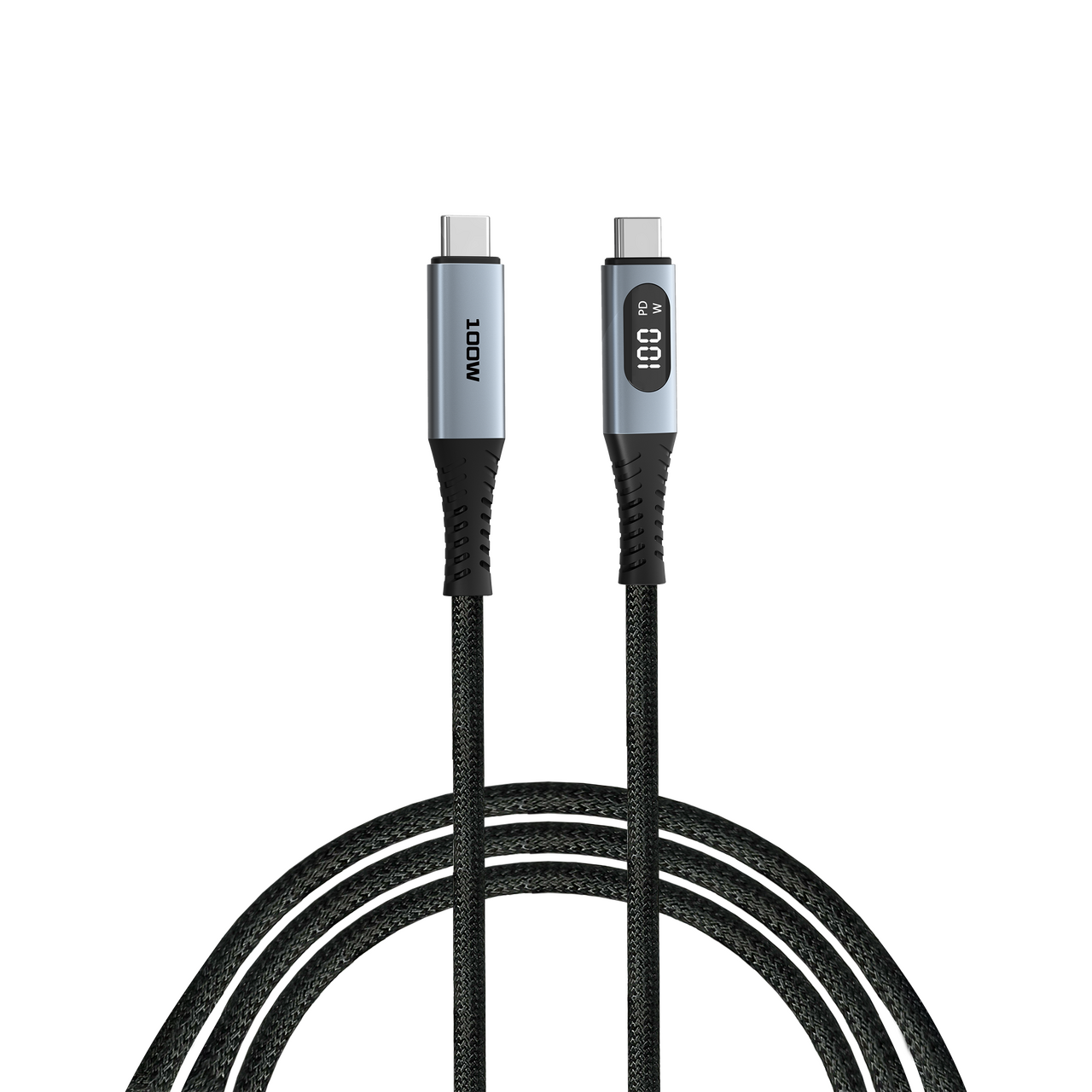 Sync & Charge USB-C to USB-C 100W Cable with Power Display - 120cm