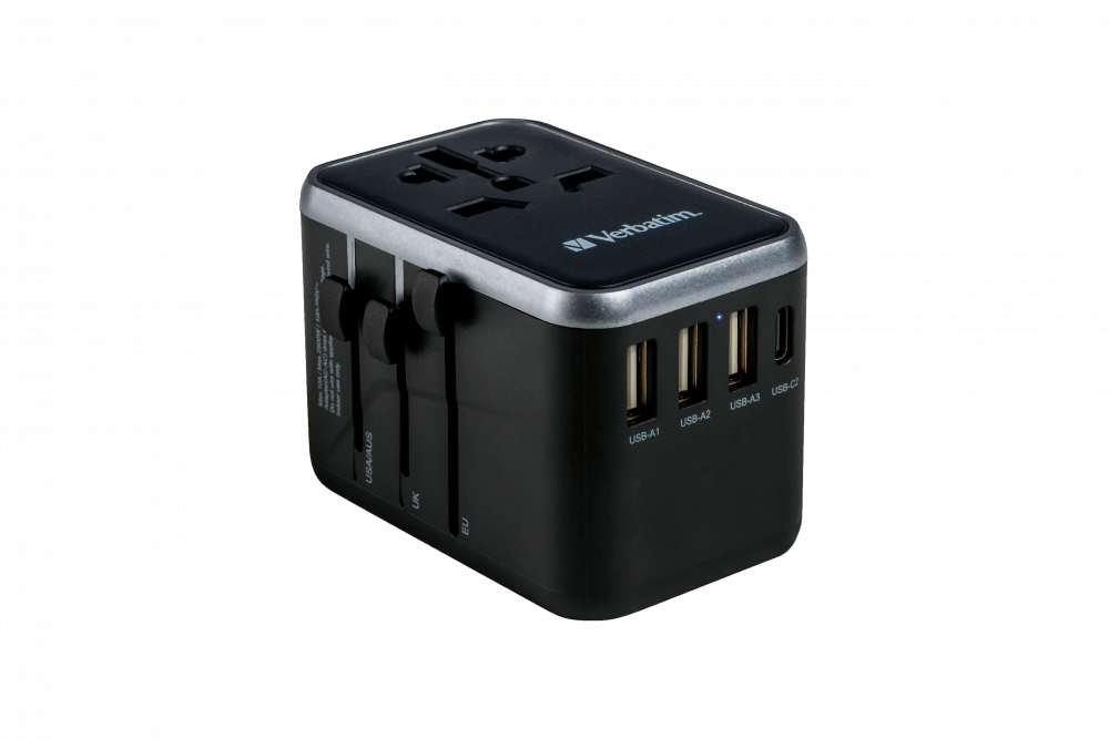 Universal Travel Adapter with 2 x USB‑C, 3 x USB‑A ports