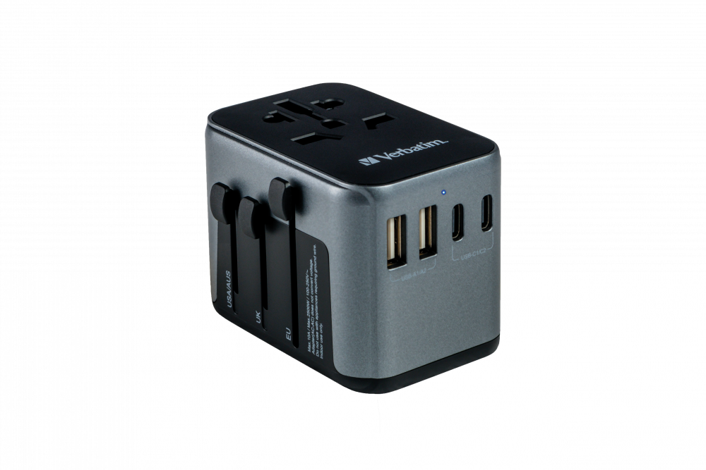 Universal Travel Adapter with 3 x USB‑C, 2 x USB‑A ports