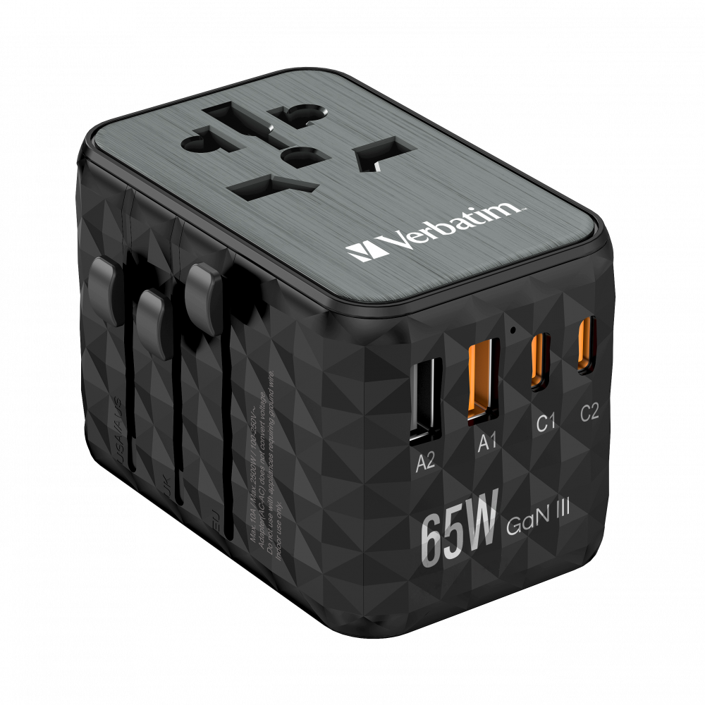 GaN III Universal Travel Adapter UTA-05 with 2 x USB-C PD & QC 4+ & 2 x USB-A ports